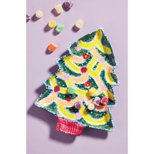 Anthropologie Nathalie Lete Christmas Dessert Plate Holiday New